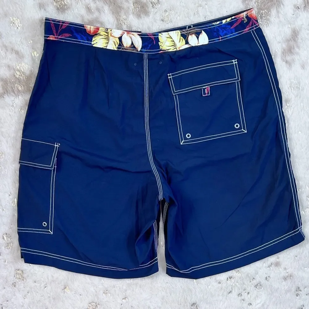 NWOT Banana Republic Floral Trim Board Shorts Size 38 Grayish Black 💗